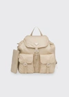 Prada Vela Medium Recycled Nylon Backpack In F0f24 Deserto