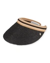 Helen Kaminski Bianca Classic Slide-on Raffia Visor In Charcoal