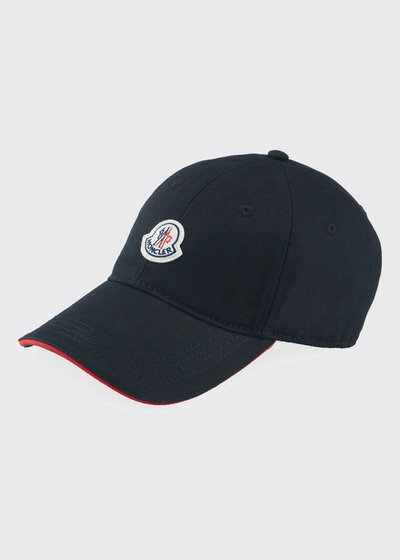 Moncler Men's Logo Baseball Hat In Black