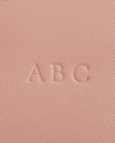 Royce New York Monogrammed Leather Card Holder Wallet In Light Pink