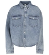 Wardrobe.nyc Giacca Cropped In Denim In Blue