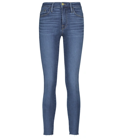 Frame Le Skinny De Jeanne Mid-rise Jeans In Blue