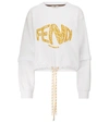 FENDI LOGO COTTON SWEATSHIRT,P00571545