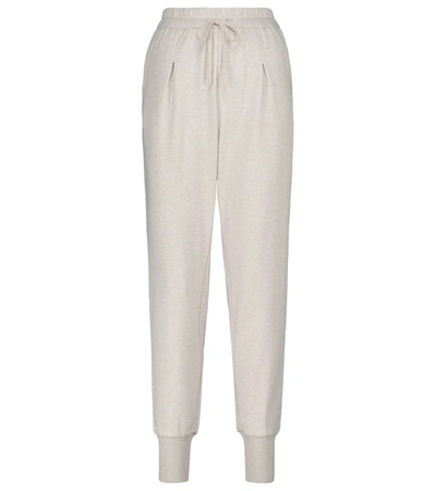 Varley Keswick Stretch-cotton Sweatpants In Ivory Marl