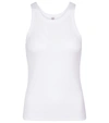 Totême Ribbed Cotton Blend Tank Top In White