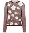 Tory Burch Floral-embroidered Knitted Top In Brown