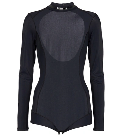 Moncler Stretch-jersey Bodysuit In Blue