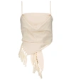 Nanushka + Net Sustain Raelynn Fringed Organic Cotton Top In Beige