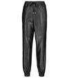 Stella Mccartney Alicia Zip-detailed Faux Leather Track Pants In Black