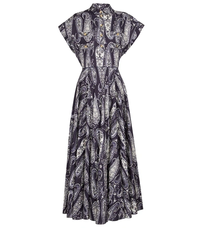 Giambattista Valli Printed Cotton Maxi Dress In Blue