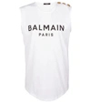 Balmain Logo Cotton Jersey Tank Top In White