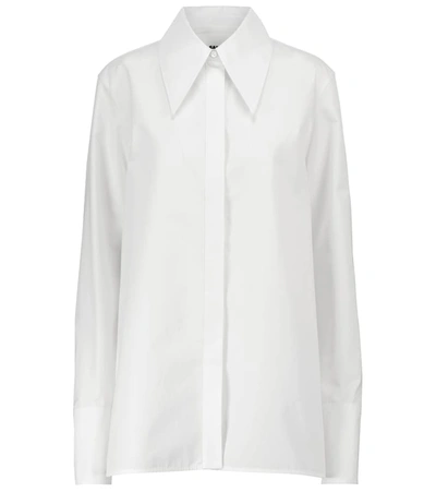 Jil Sander Spearpoint-collar Cotton-poplin Shirt In White