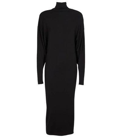 Alexandre Vauthier Turtleneck Stretch-jersey Midi Dress In Black