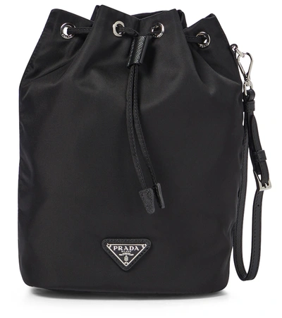 Prada Nylon Bucket Bag In Black