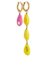 Stella Mccartney Blob Mismatch Earrings In Pink/yellow