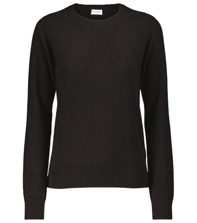 Saint Laurent Cashmere Ribbed Crew Neck Jumper In Black