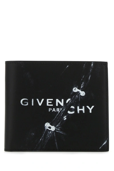 Givenchy Trompe L'oeil Ring Logo Leather Bifold Wallet In Black