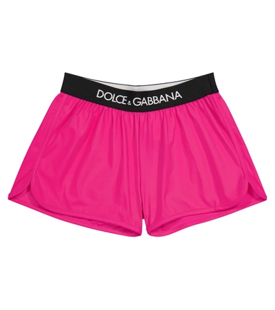 Dolce & Gabbana Kids' Technical-jersey Shorts In Fuchsia