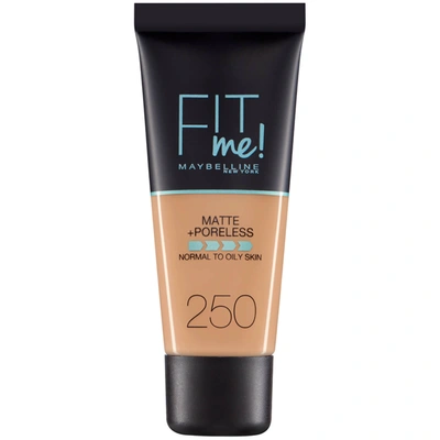 Maybelline Fit Me! Matte And Poreless Foundation 30ml (various Shades) In 16 250 Sun Beige