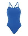 Nike Women's Swim Lace-up Tie-back One-piece Swimsuit In Blue