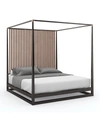 Caracole Pinstripe King Bed In Dark Chocolate An