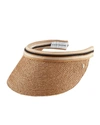 Helen Kaminski Bianca Classic Slide-on Raffia Visor In Beige