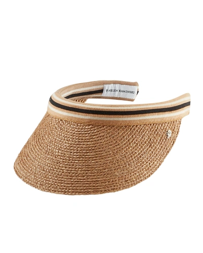 Helen Kaminski Bianca Classic Slide-on Raffia Visor In Beige