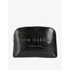 Ted Baker Crocala Faux-leather Make-up Bag In Black