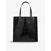 Ted Baker Croccon Faux-leather Shopper Tote Bag In Black