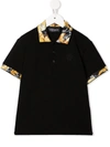 VERSACE CONTRAST-TRIM COTTON POLO SHIRT