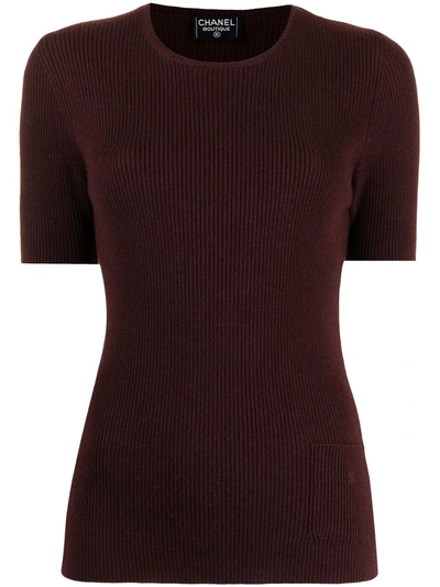 Pre-owned Chanel Knitted Cashmere Top In Brown