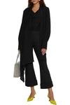Joseph Aveline High-rise Flared Gabardine Pants In Black