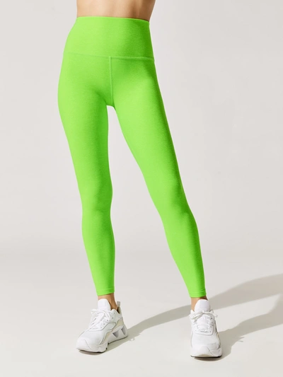 Beyond Yoga Spacedye Caught In The Midi High Waisted Legging In Limeade Heather