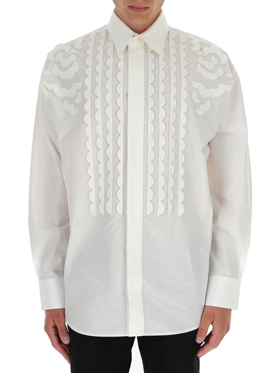 Valentino Floral Embroidered Shirt In White