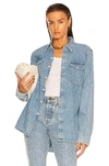 Wardrobe.nyc Giacca Cropped In Denim In Blue