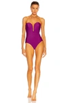 ADRIANA DEGREAS SOLID DEEP V SWIMSUIT,ADEF-WX136
