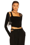 DION LEE POINTELLE CORSET LONG SLEEVE TOP,DION-WS153