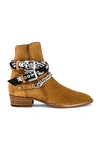 Amiri Buckle-fastening Leather Boots In Cognac