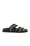 Alaïa Eyelet Detail Sandals In Noir