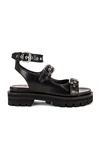 Alaïa Buckle Lug-sole Sporty Sandals In Noir