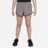 Nike Dri-fit Tempo Big Kids' (girls') Running Shorts (extended Size) In Grey