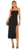 Cinq À Sept Mariah Back-cutout Slip Midi Dress In 黑色