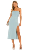 Cinq À Sept Mariah Back-cutout Slip Midi Dress In Ocean Dew