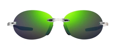 Revo Descend O Re 1168 09 Gn Oval Polarized Sunglasses In Green