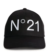 N°21 Kids' Embroidered Logo Baseball Cap In Black