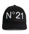 N°21 Kids' Cappello Da Baseball In Gabardina Con Logo In Black