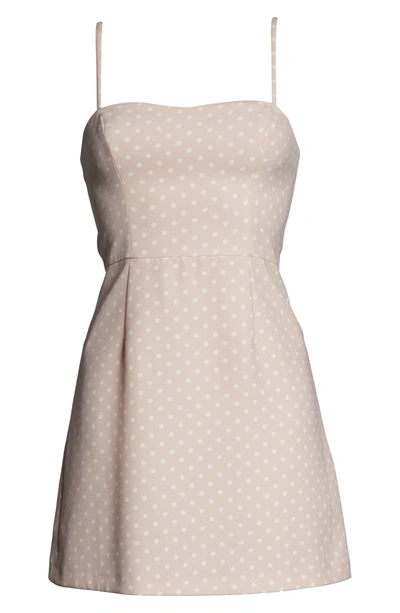 French Connection Polka Dot Whisper Minidress In Satin Slipper/ White