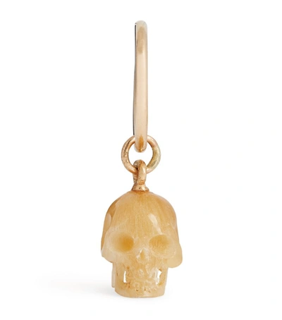 M.cohen Horn Skull Single Earring In Beige