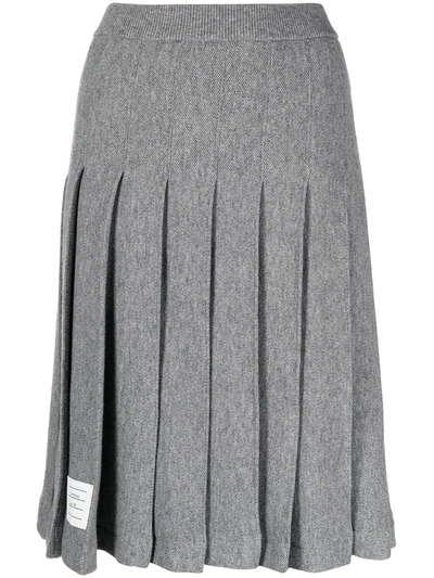 Thom Browne Pleated Knee-length Skirt In Grey