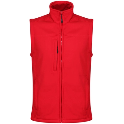 Regatta Mens Flux Softshell Bodywarmer/water Repellent Sleeveless Jacket In Red